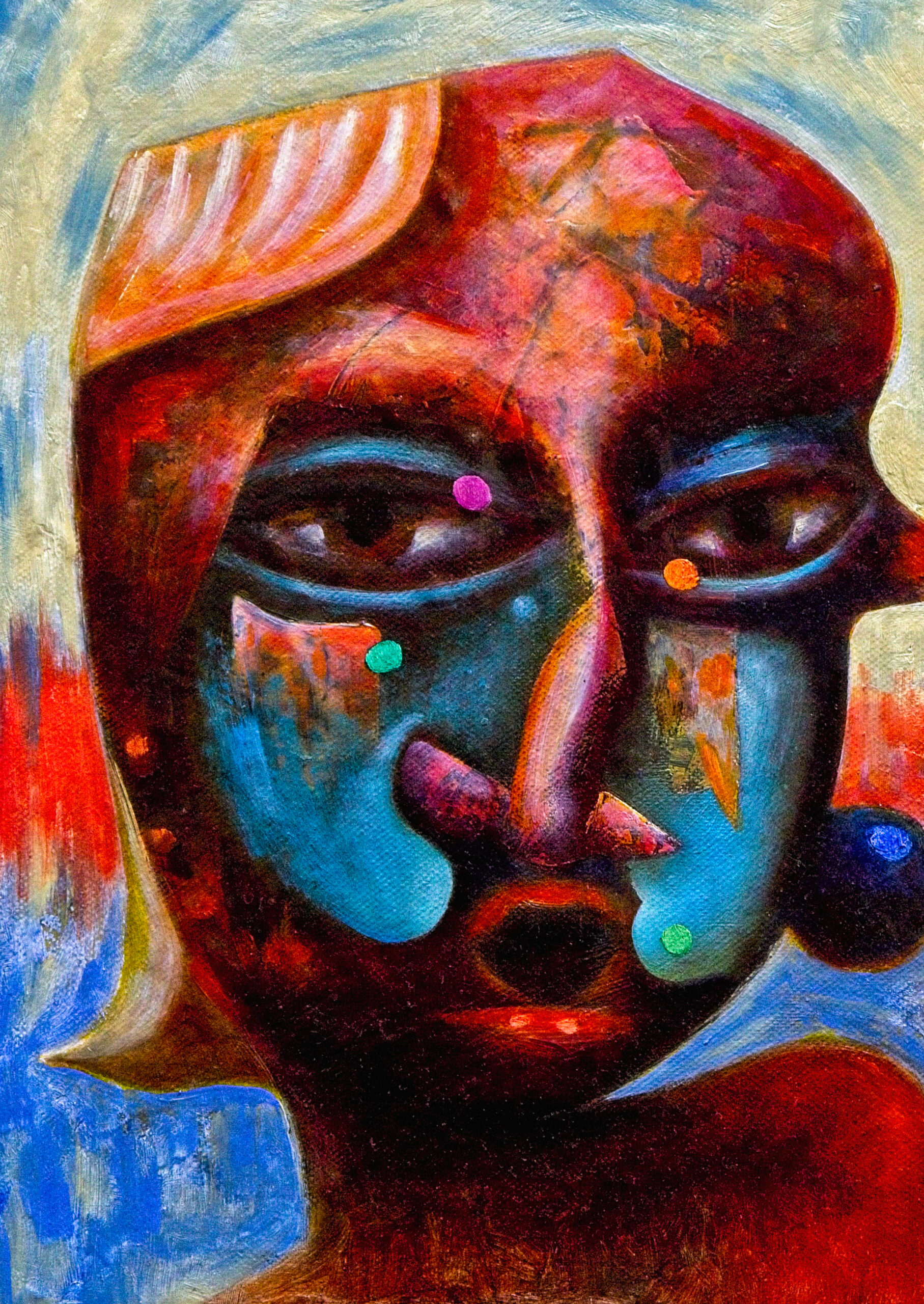 umelecký polyglot – hlava, expresia