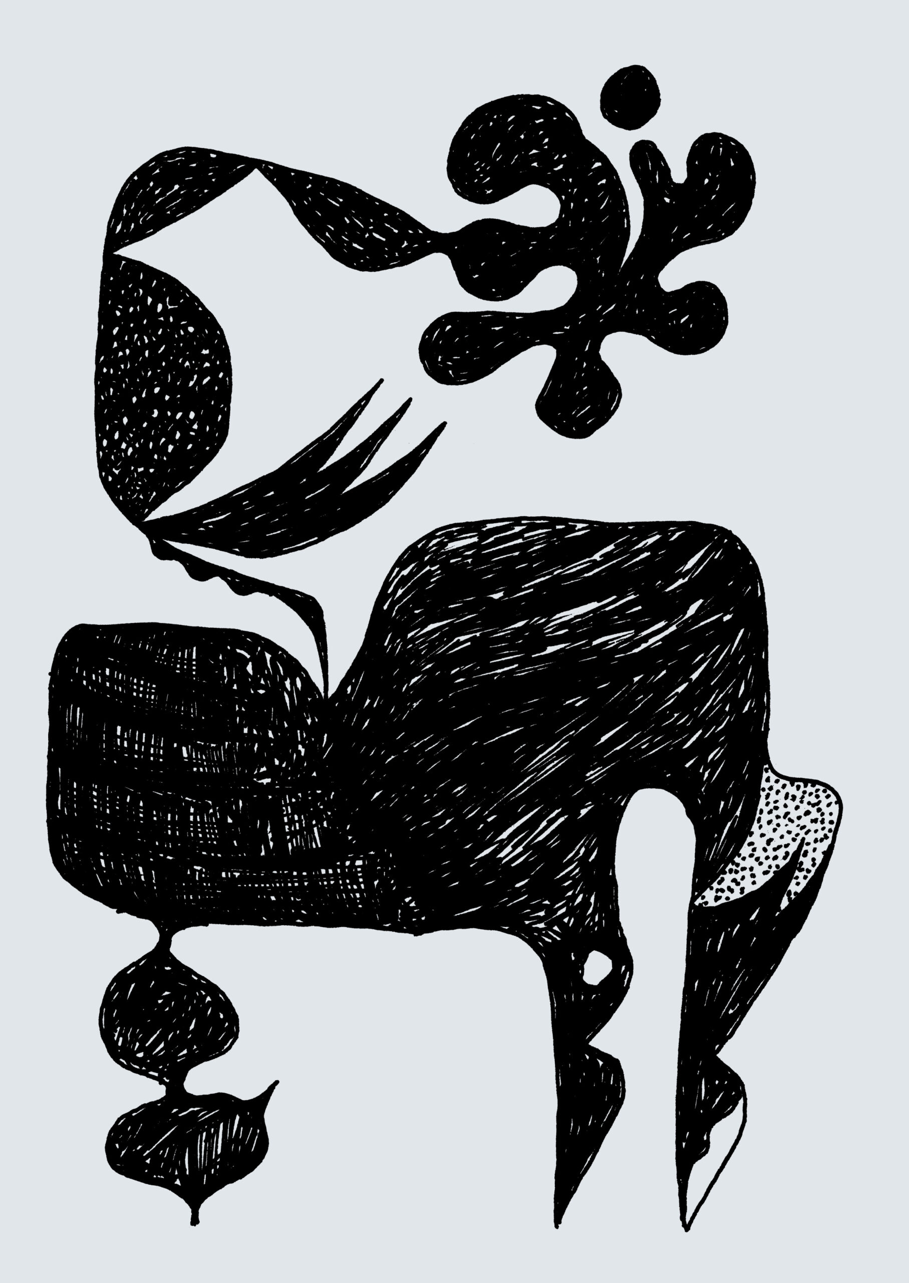 umelecký polyglot – čiernobiela kresba